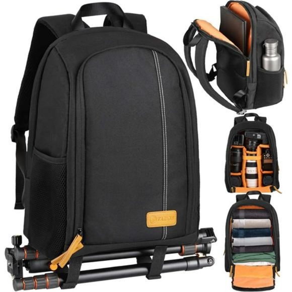 Camera Backpack Waterproof Camera Bag Large Capacity with 15" Laptop Compartment - Picture 1 of 6